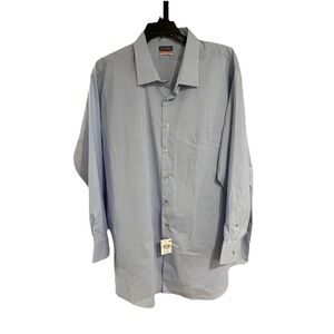 Van Heusen mens dress shirt stain shield big fit stretch blue 20 34/35 NEW A12